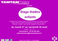Stage théâtre enfants. Du 27 au 30 août 2013 à Pau. Pyrenees-Atlantiques. 